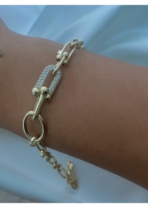 Altın Taşlı Tiffany Bileklik