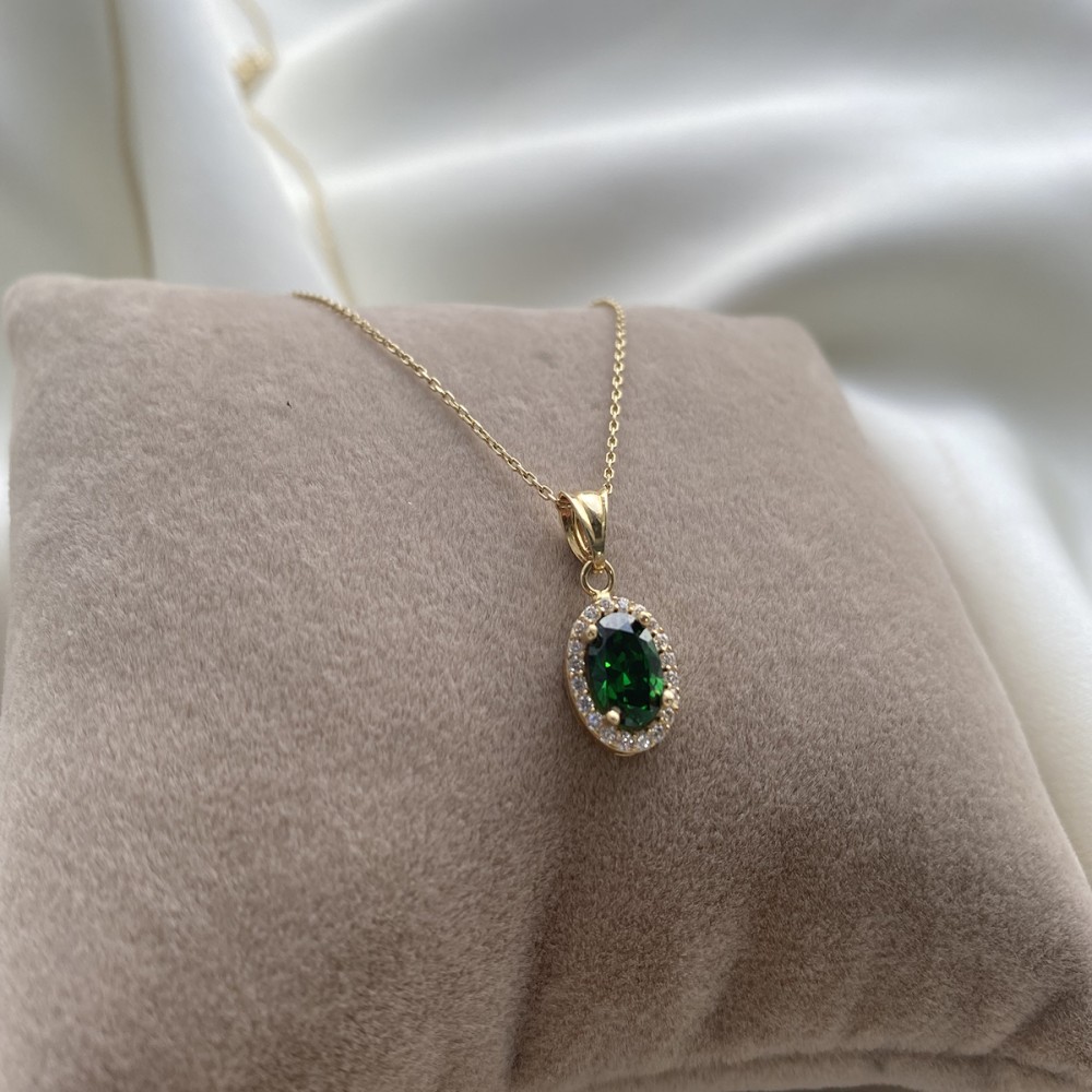 Altın Oval Taş Kolye Altın Oval Taş Kolye