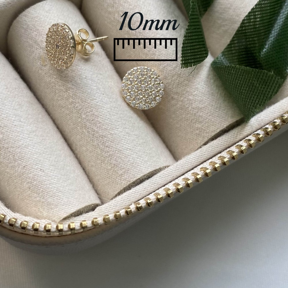 Altın Taşlı Oval Küpe Altın Taşlı Oval Küpe