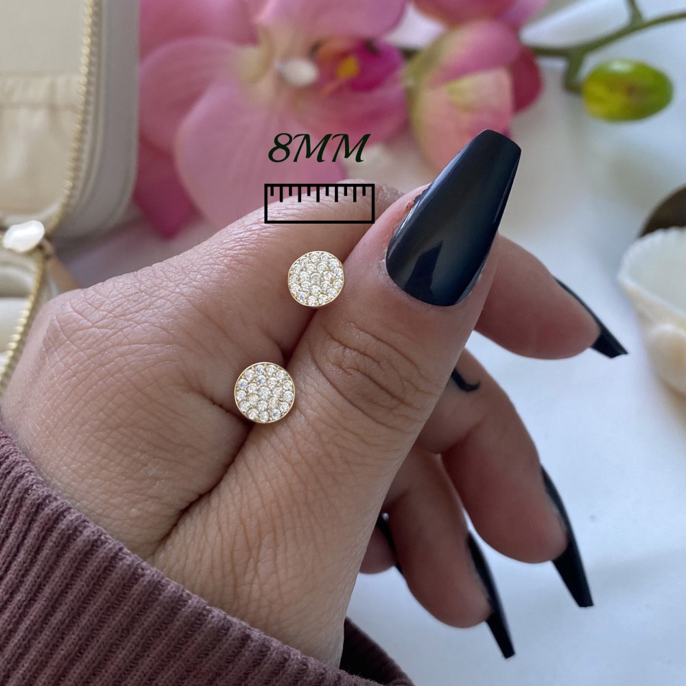 Altın Taşlı Oval Küpe Altın Taşlı Oval Küpe